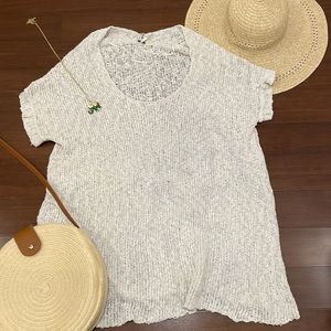 Anthropologie Free People White Tunic Sweater